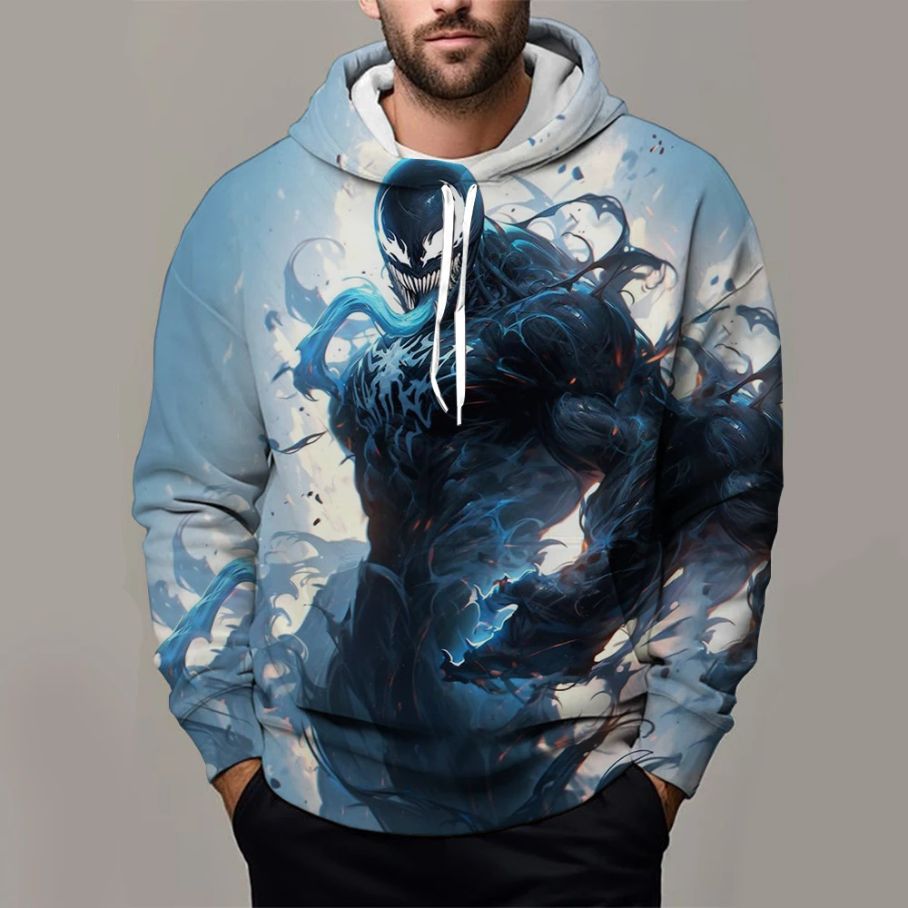 Толстовки с капюшоном принтом Marvel Venom для мужчин и женщин модный повседневный