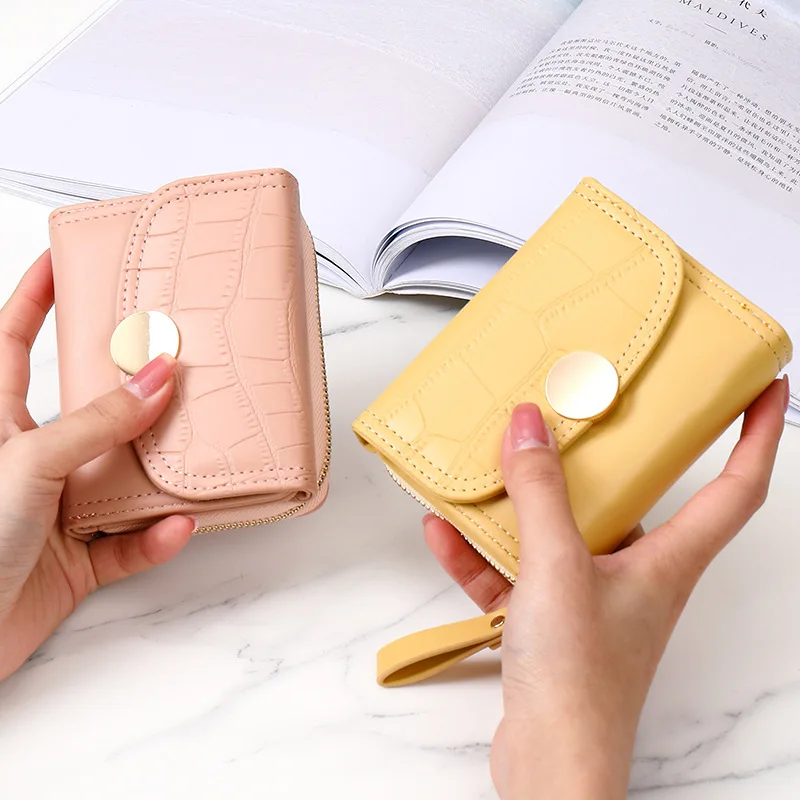 

Women's Purse PU Leather Wallet for Women Coin and Card Purses Luxury Designer Foldable Portable Lady Coins Purses Free Shipping