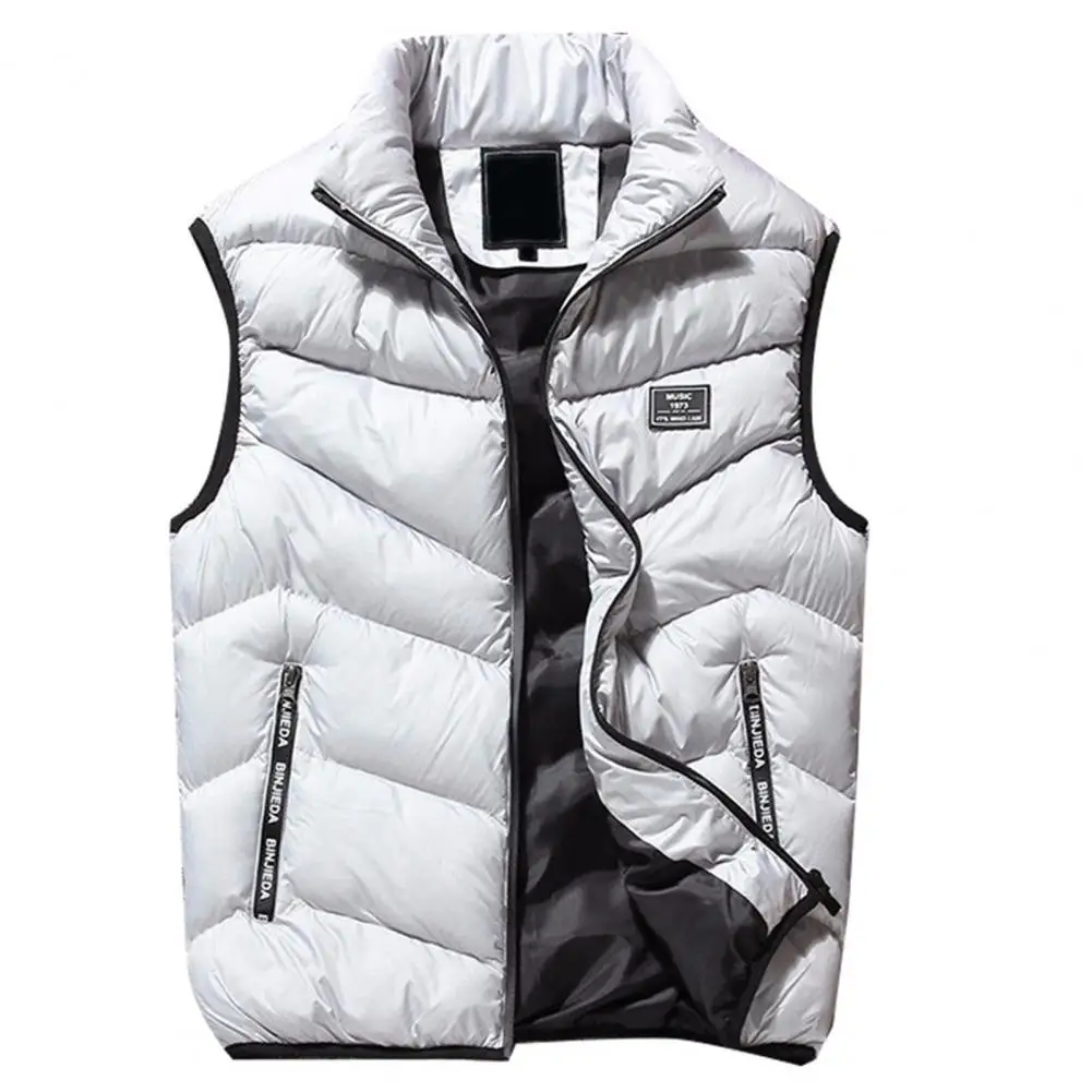 

Trendy Waistcoat Autumn Winter Stand Collar Skin-Touch Windproof Thickened Sleeveless Jacket Vest Coat Warm
