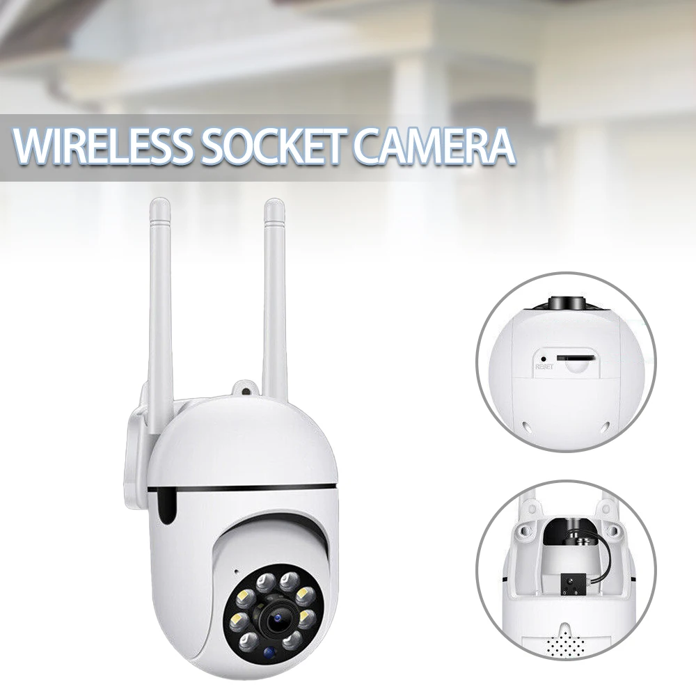 

1pcs 5G1080P WiFi Wireless Rotatable Camera Outdoor US Plug IP Webcam Rechargeable Monitoring Cameras