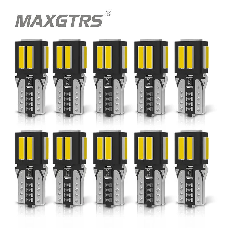 

10X 168 194 W5W T10 Светодиодная лампа 6000K Canbus ярсветодиодный лампы для салона автомобиля купольная карта двери номерного знака сигнальная лампа 12 В