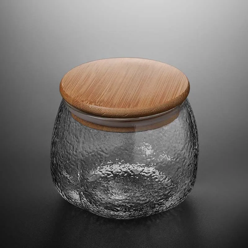 Стеклянная банка для бутылок с герметичной бамбуковой деревянной крышкой