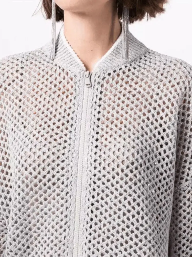 Женский трикотажный топ с длинным рукавом и круглым вырезом |