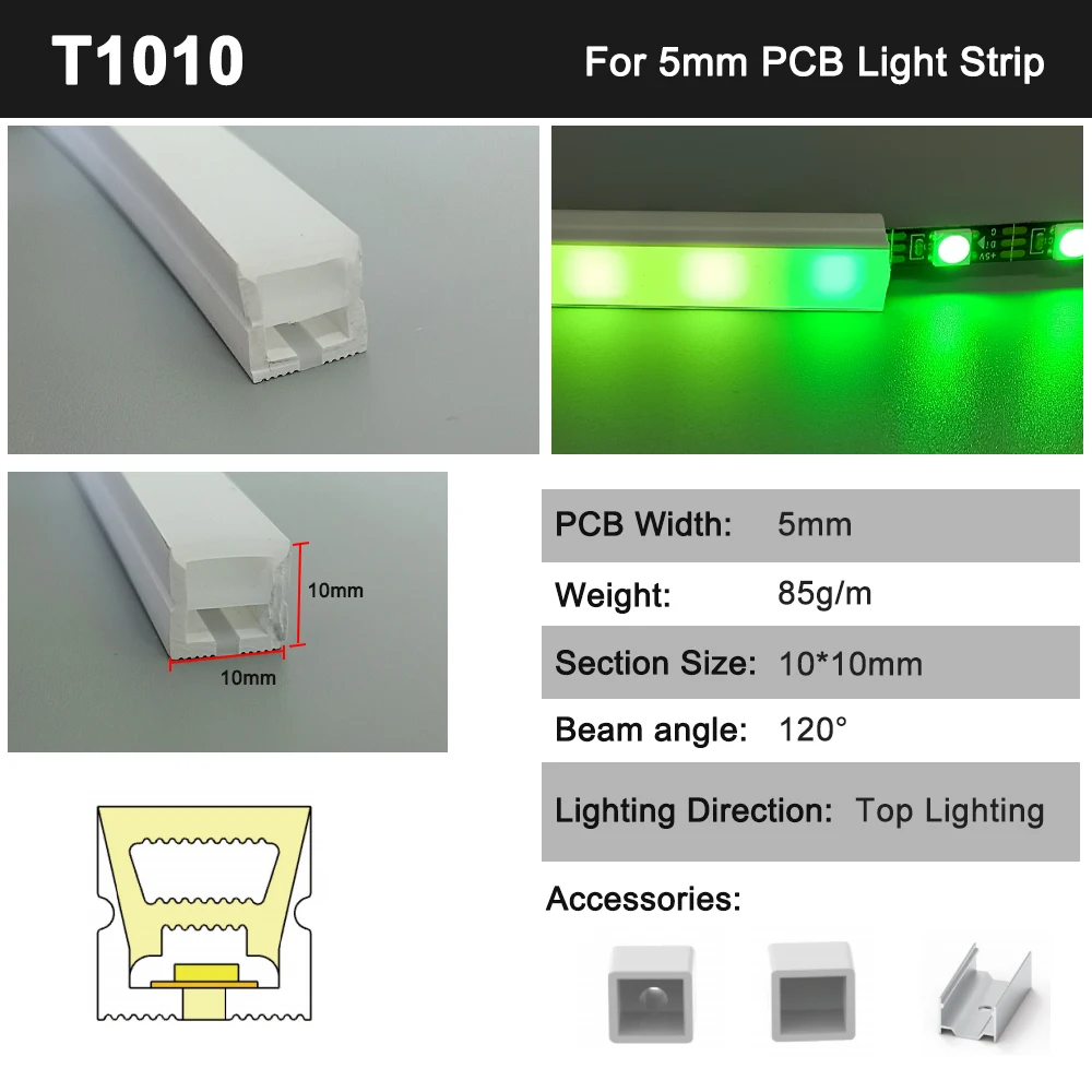

FUNZENXIN Силиконовая неоновая трубка 0,5-5 м белая/черная для SMD WS2811/WS2812