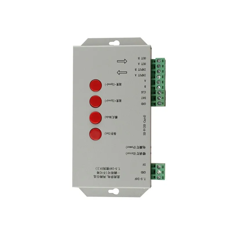 T1000S 2048 пикселей Контроллер DMX 512 SD-карта WS2801 WS2811 WS2812B LPD6803 Светодиодная лента DC5V 12V