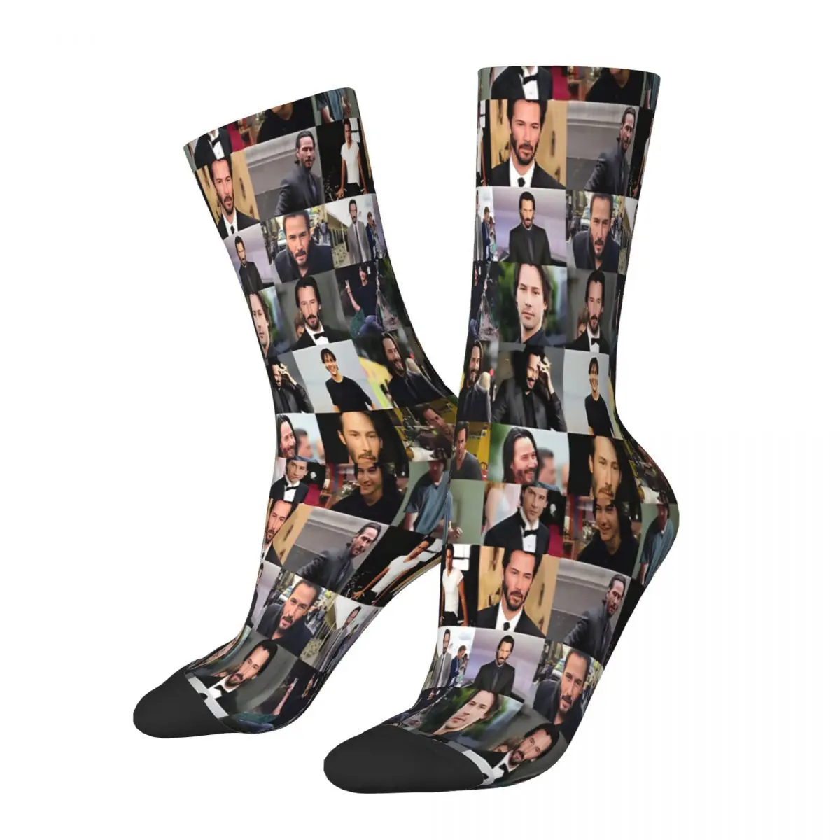 Keanu Reeves Collage Socks Male Mens Women Spring Stockings Polyester