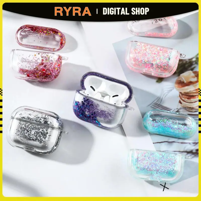 

RYRA PC Cover Case For Apple Airpods 1/2/3 Quicksand Design Anti-fall Bluetooth Earphone Cases Air Pods Protective Accessories