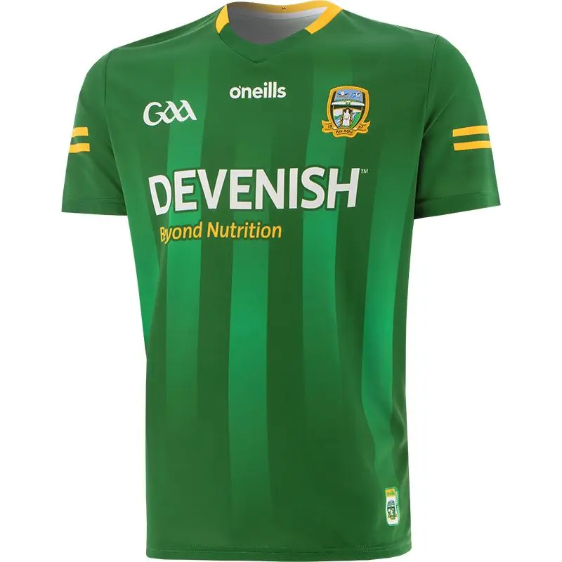 Мужская футболка в полоску Meath GAA Home 2 размер 2022 блестящая (принт с номером