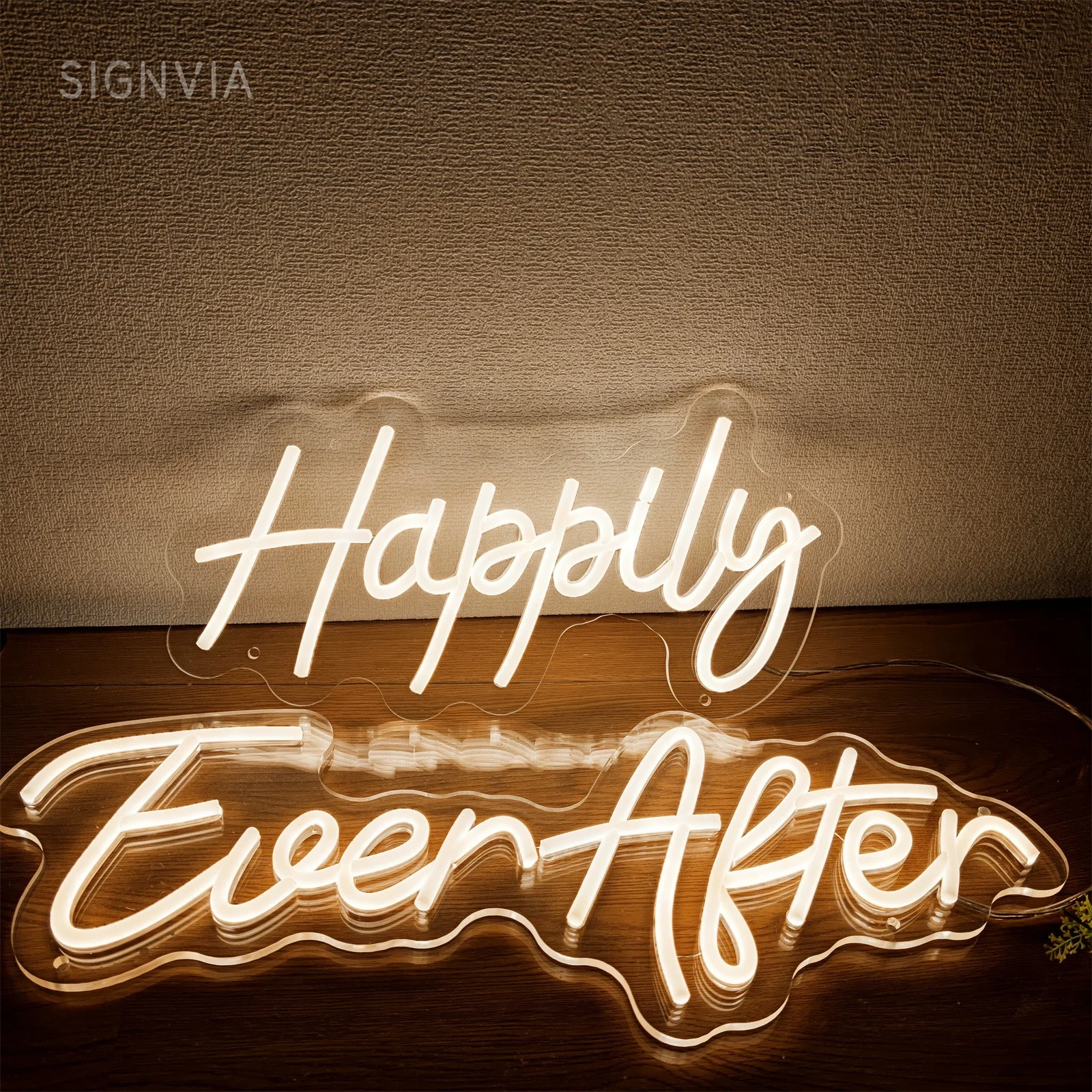 Счастливая вещь яркая неоновая вывеска Свадебная вечеринка день рождения бар