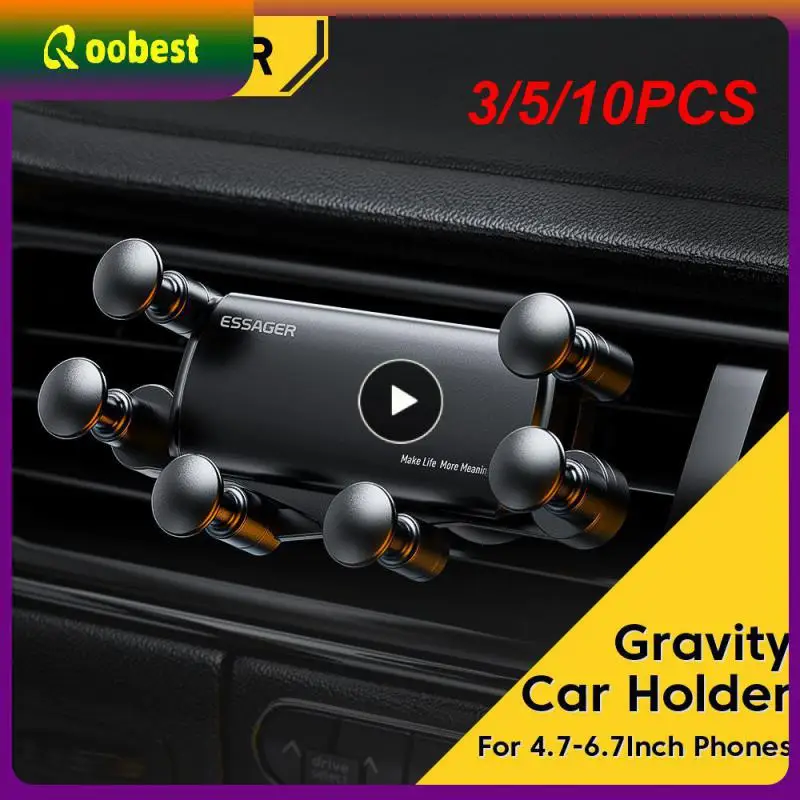 

3/5/10PCS Car Accessories Interior Six Points Gravity Portable Car Holder Support Air Vent Clip Car Phone Holder