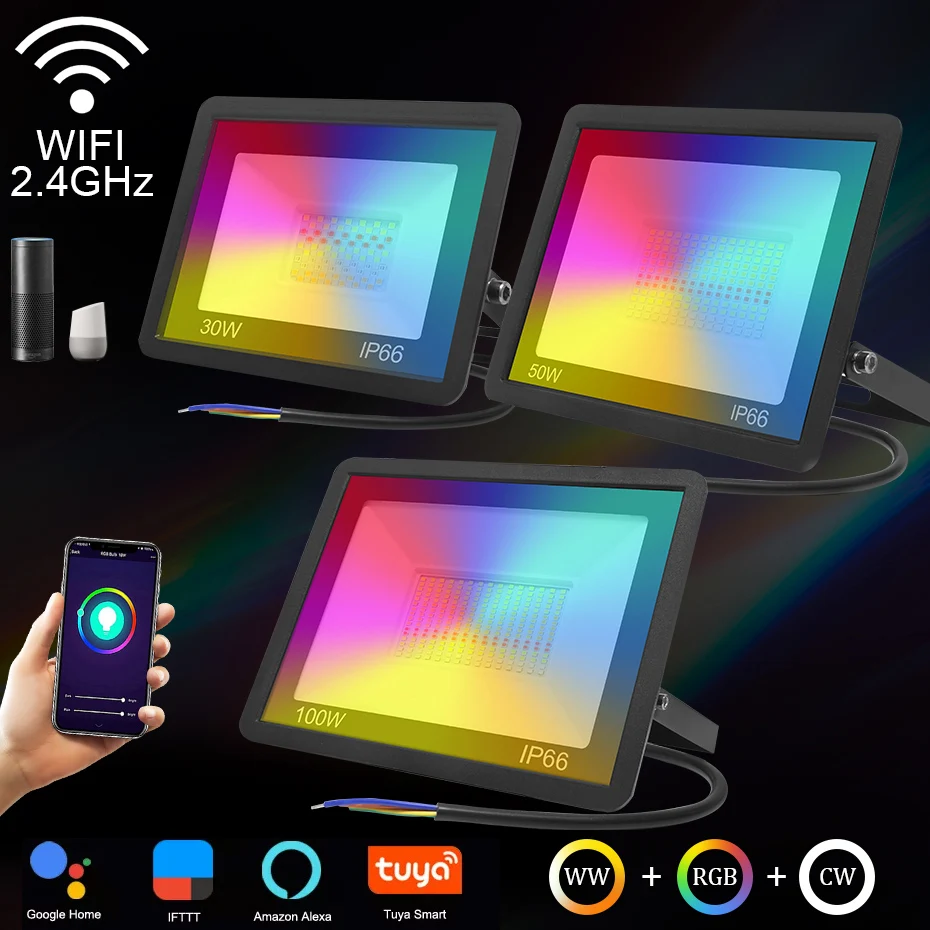 

Умный уличный рефлектор Alexa Tuya с Wi-Fi и регулировкой яркости