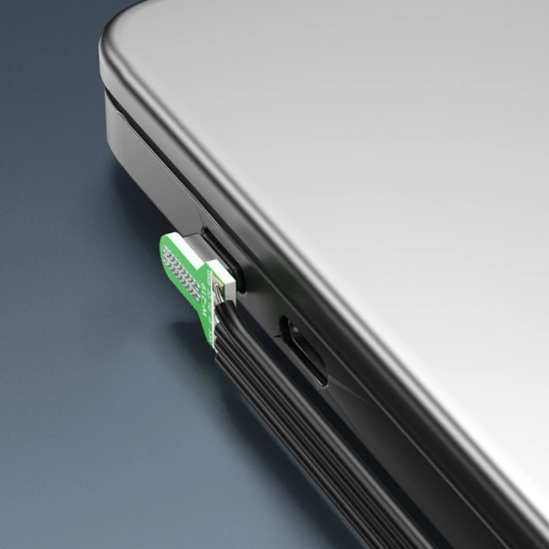 Переходники USB2.0 TypeC на MicroUSB 90 градусов ленточный плоский зарядный кабель для