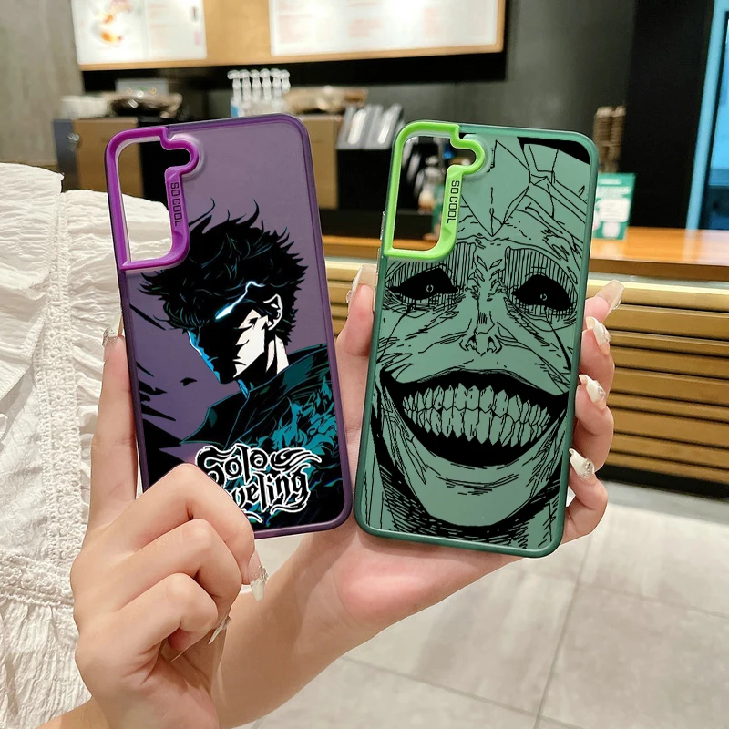 Соло выравнивающийся аниме чехол для телефона Samsung A12 13 15 20 21 23 30 31 32 A33 A34 A35 A50 A51 A52 A53