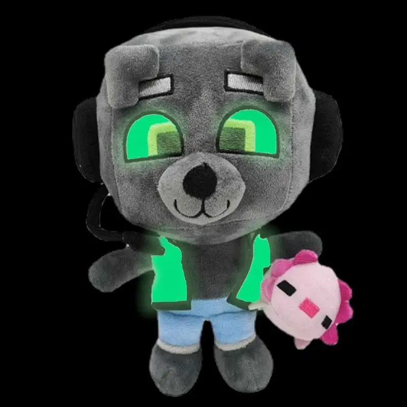 

Игрушка плюшевая Bobicraft Gitd Wolf Grey, мягкая кукла-Зверюшка для детей, подарок на день рождения, 25 см