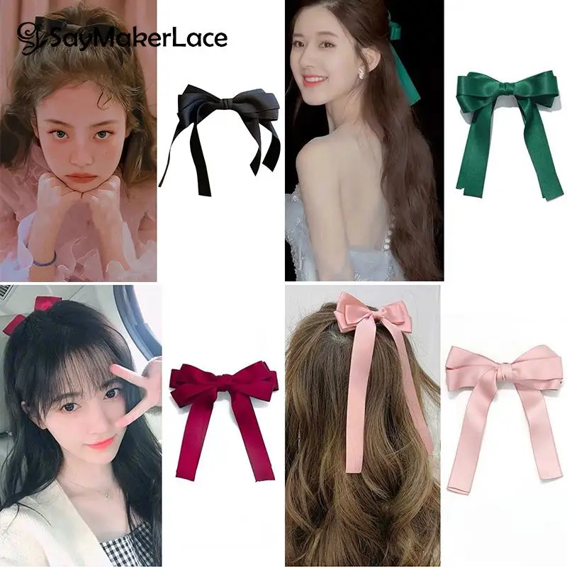

1PCS Fashion Ribbon Hairpin Big Bow Hairpin For Women Girls Satin Cute Hairpin Hair Fashion Ladies Hairpin