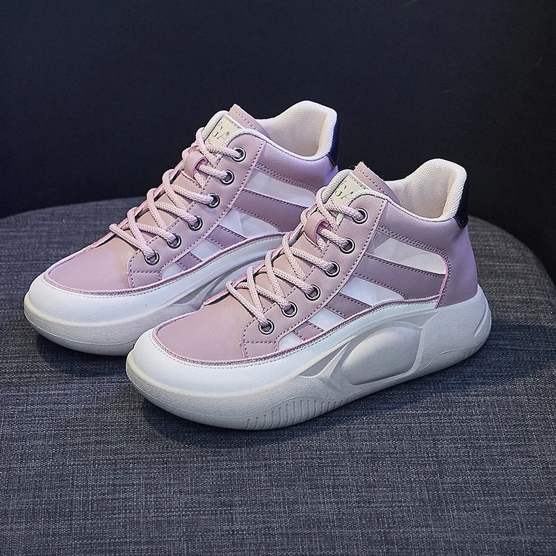 Women's Summer Platform Shoes Fashion Comfortable Lace-up Mesh Sneakers Women's All-match Walking Shoes Casual Shoes for Women