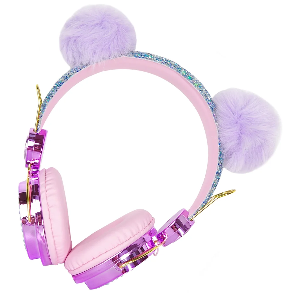 

1PC Children Headset Rhinestone Fuzzy Glitter Children Headset for School