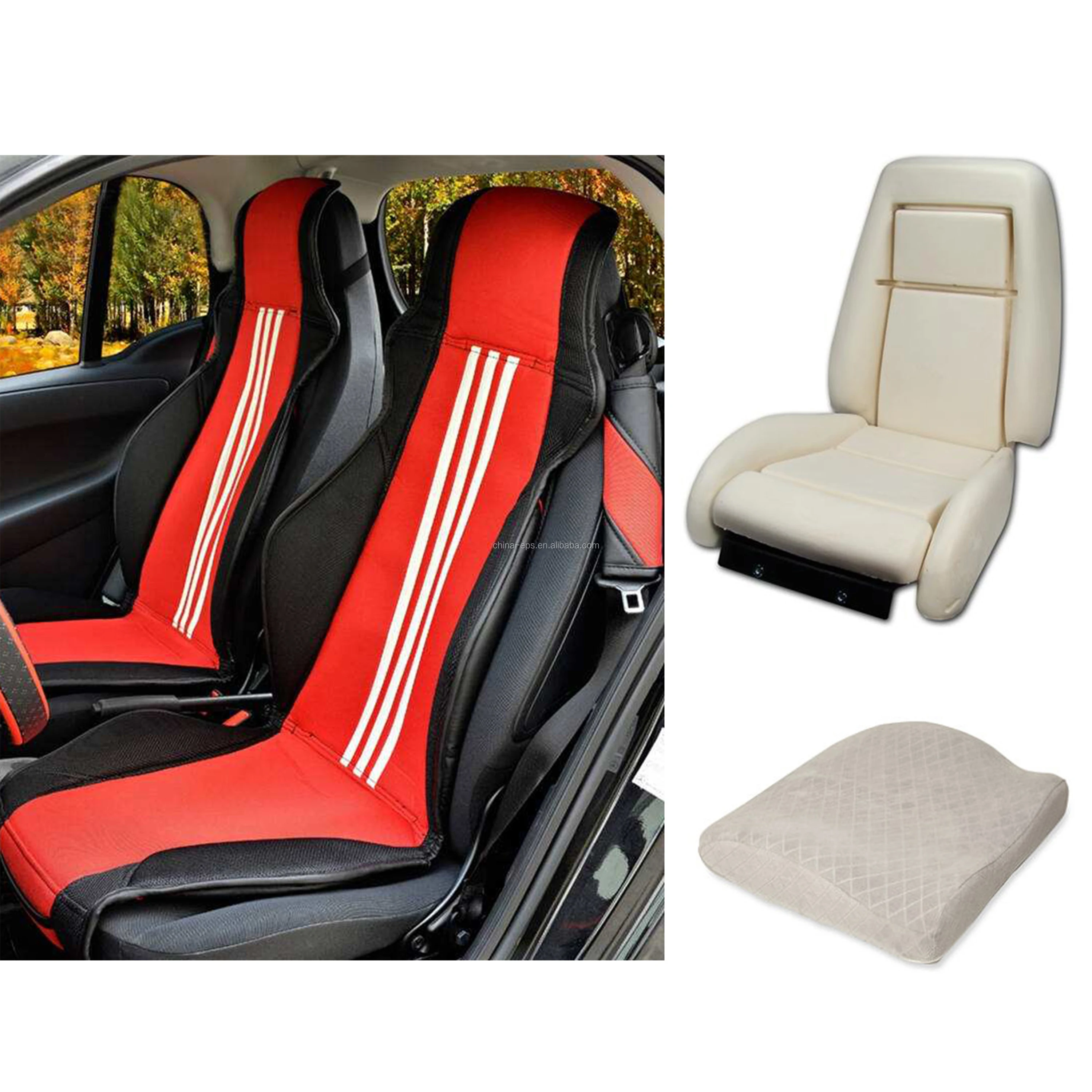 

Custom Flexible Polyurethane PU Foam Racing Seat Child Car Cushion Moulded