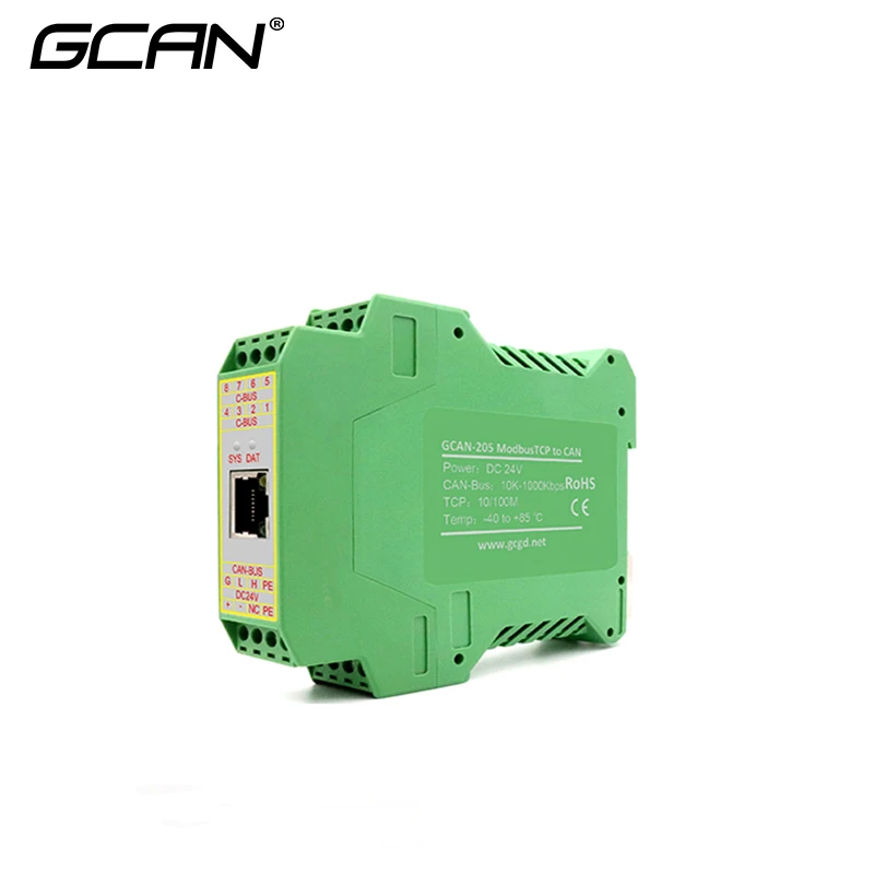 GCAN-205 Converter Modbus Slave Station Read And Load The Data Of  Can Bus With One Ethernet Interface And One Can Interface