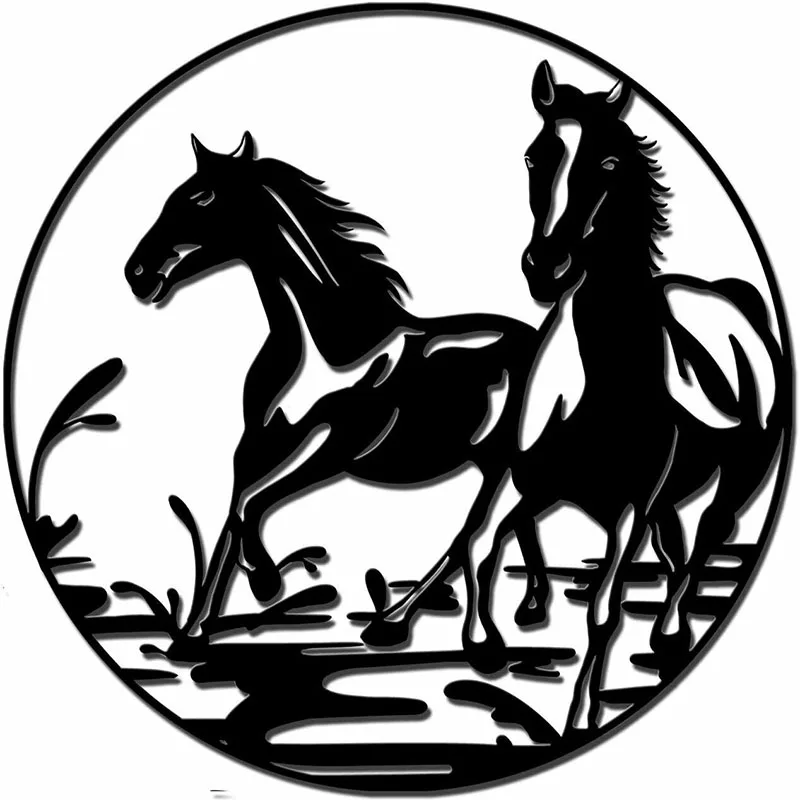 

Бегущие лошади, металлическая стена, искусство, винтажное фермерское животное, искусство интерьера гостиной, металлическое искусство