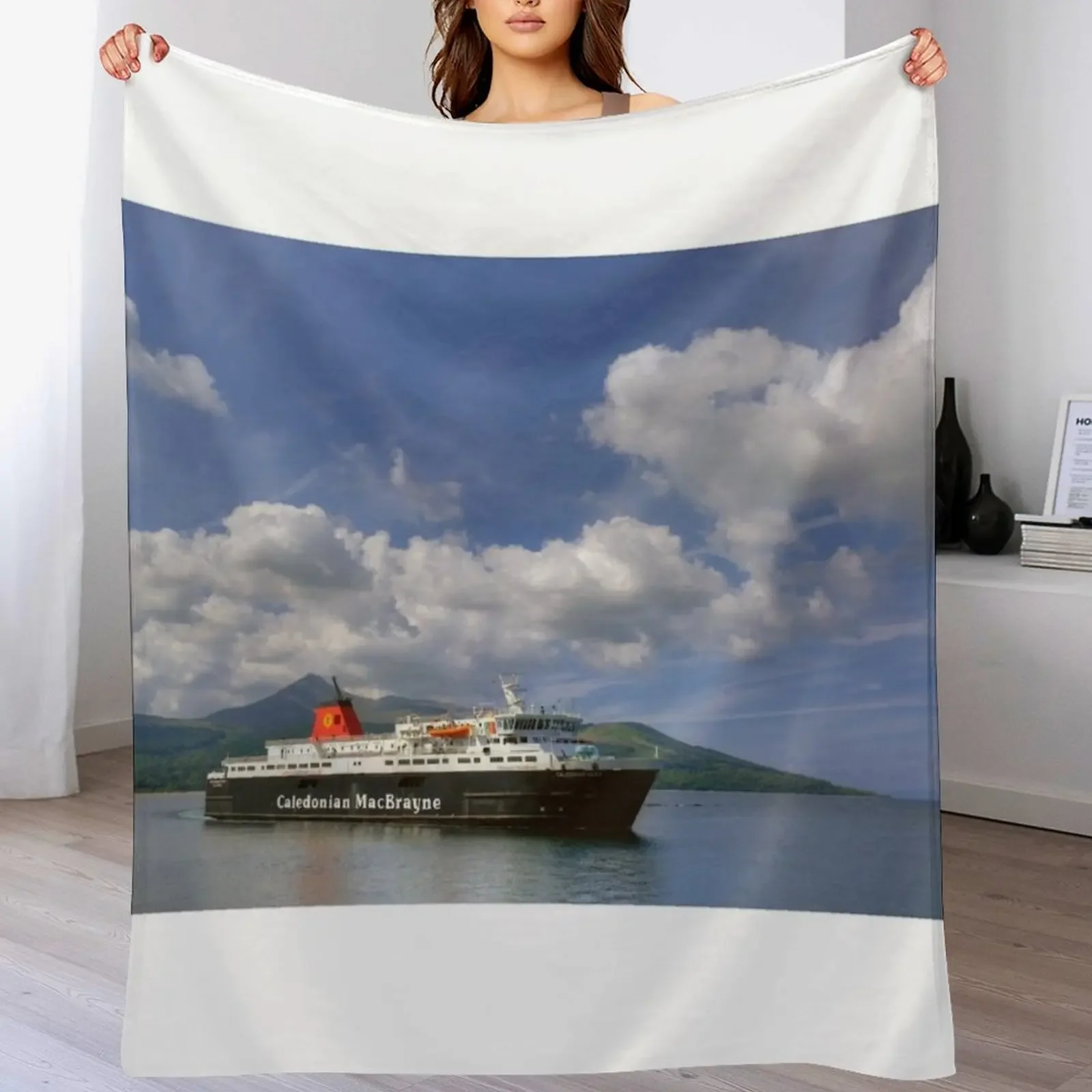 MV Caledonan Isles Brodick Harbor Остров Арран Плед Диван Одеяло Кровать Пледы