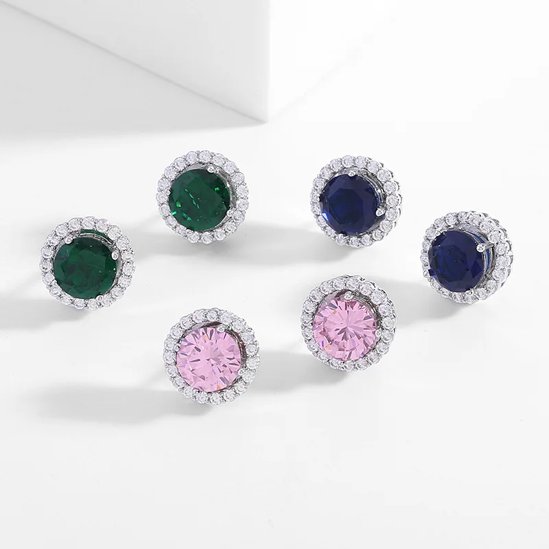 

Bohemia Piercing Luxury Colored Zircon Creative Studs Earrings for Women Fashion Jewelry Pendientes Ins Same Aretes Party Gifts