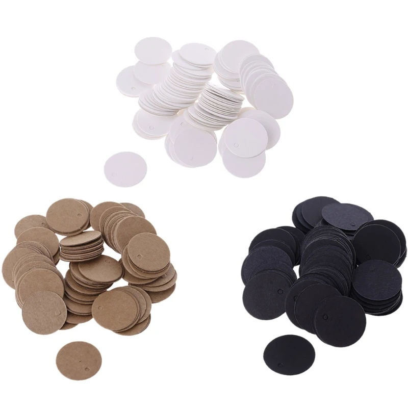 

100Pcs Blank Kraft Paper Hang Tags Wedding Party Favor Label Price Gift Card 2cm