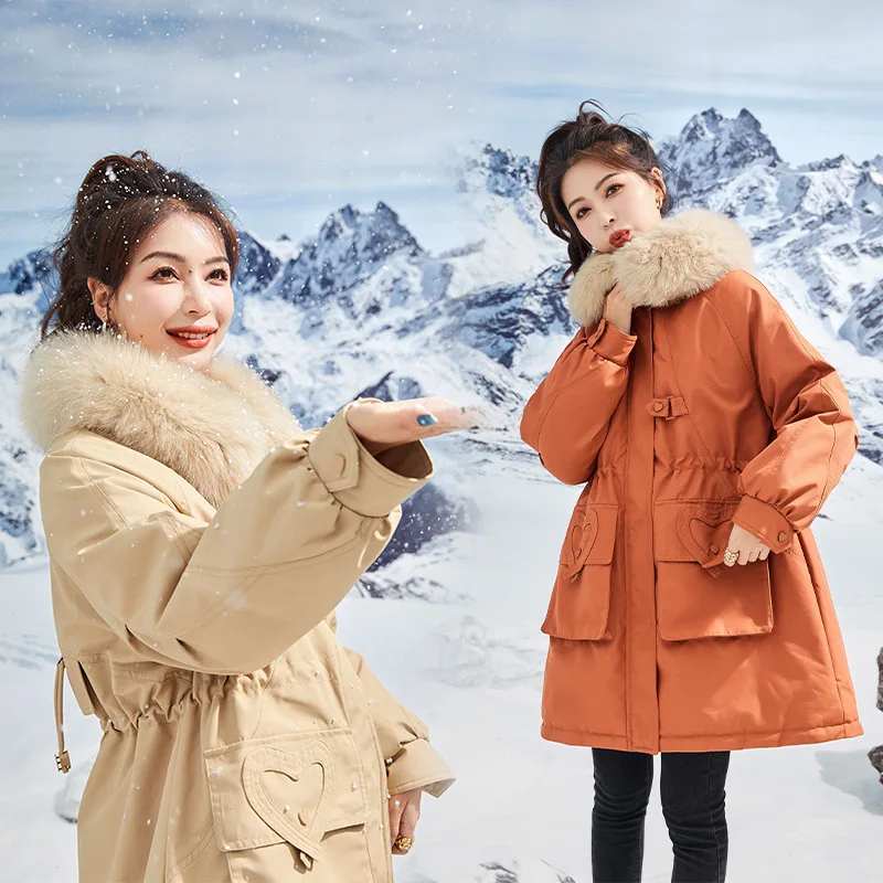 Down Jackets Women Winter Maternity Coats Widened Enlarged Parka Warm Medium Long Fox Fur Collar Eco-friendly Coat Snow Clothing