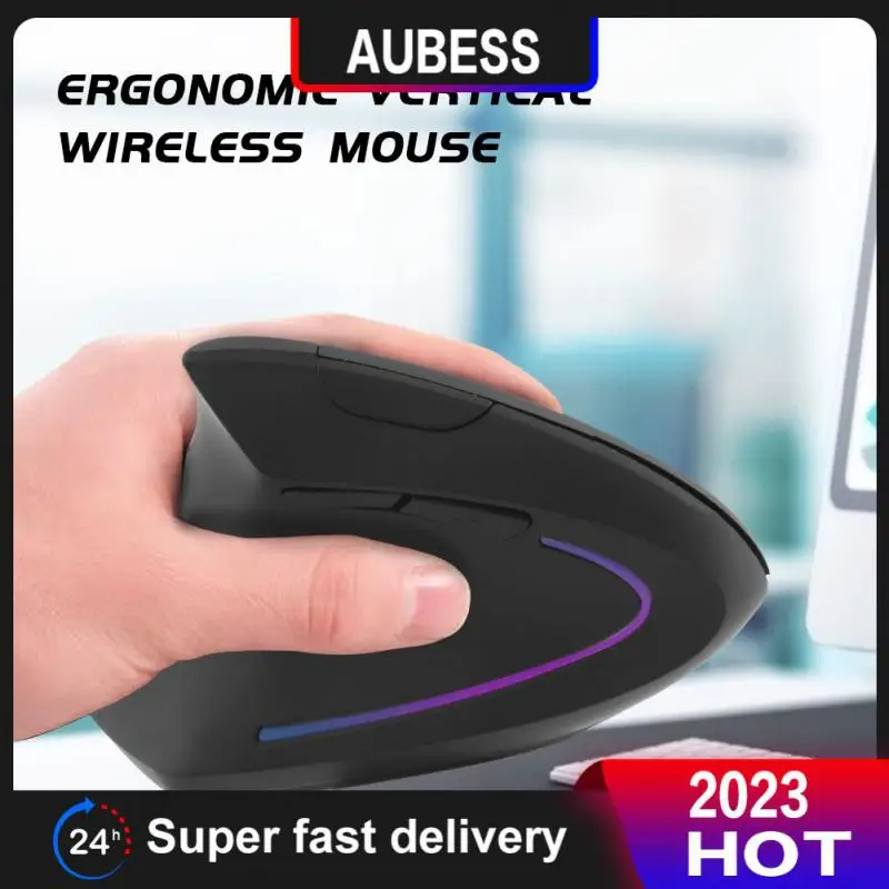 

Cool Shark 2.4g Mice Right Hand Vertical Mouse Usb Upright Mouse Mouse For Pc Laptop Office Home Creative Gaming Charging New