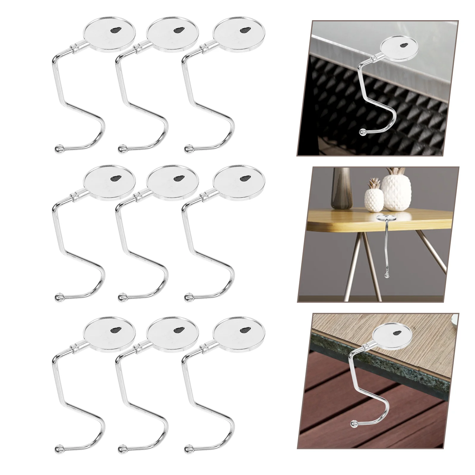 

10 Pcs Collapsible Clothing Rack Anti-skid Hook Office Desk Table Hanger Bag Holder Purse Student