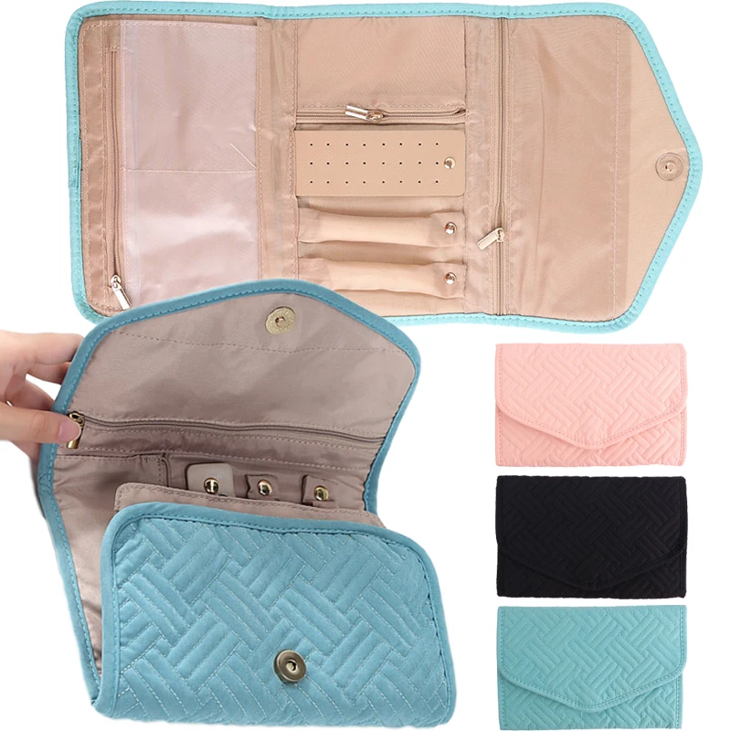 

Портативный складной органайзер для ювелирных изделий, коробка для сережек, дорожная сумка для хранения, шкатулка для ювелирных изделий, су...