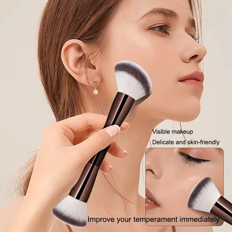 Фото Кисть для консилера с бесшовной отделкой, мягкие волосы, модный дизайн, односторонняя кисть для макияжа, косметический инструмент, изысканная сумка для хранения №4