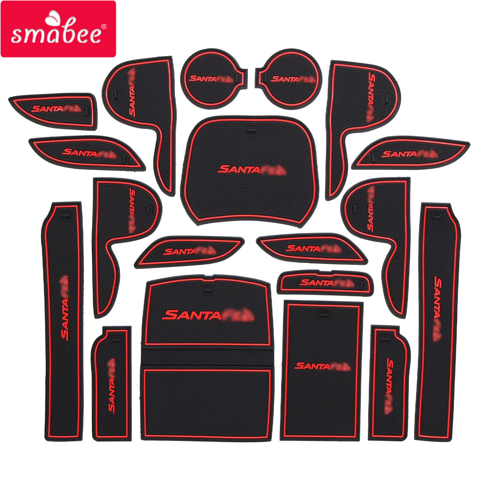 

Smabee Anti-Slip Gate Slot Mat for Hyundai Santa Fe 2013 - 2018 DM Maxcruz Grand SantaFe Accessories Cup Holder Door Groove Pad
