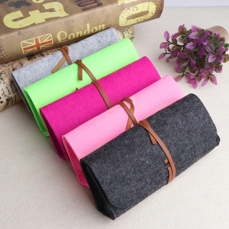 

Felt Sunglasses Bags Cases Portable Soft Glasses Package Accessories Belt Closur