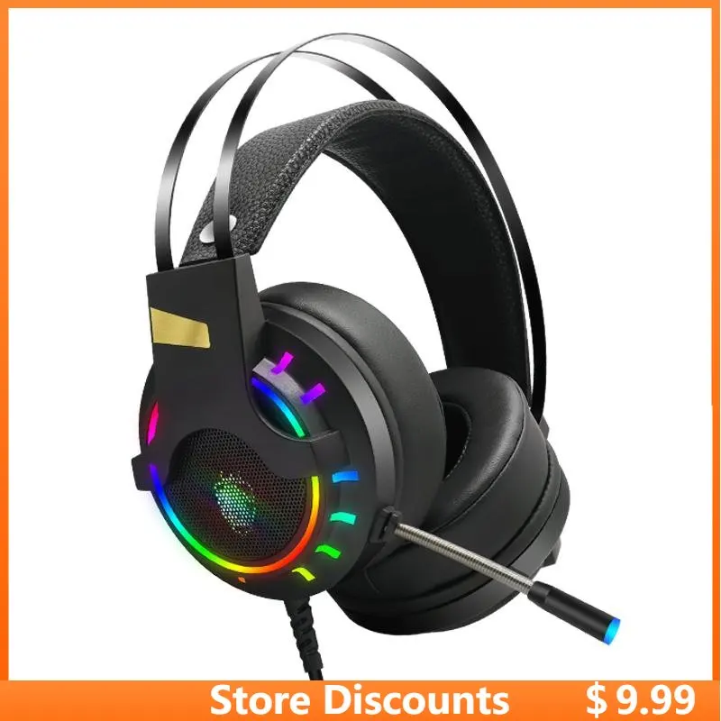 

K3 Wired RGB Lighting USB 7.1 Stereo Surround Gaming Headphone with Mic for Computer PC Wired Earphone HiFi Headset for PUBG CS