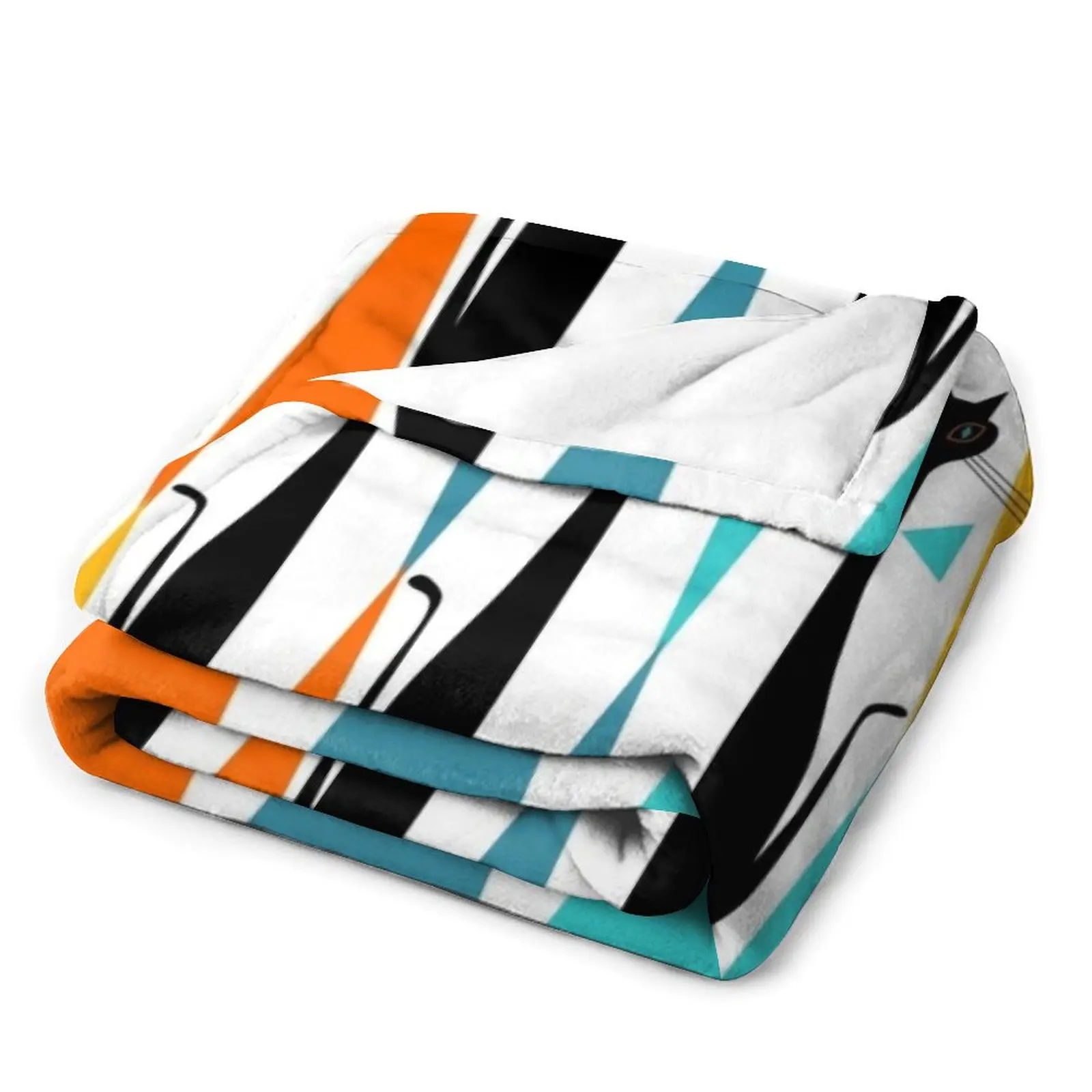 MidCentury Modern Art 10 Jester Cats Фланелевое одеяло