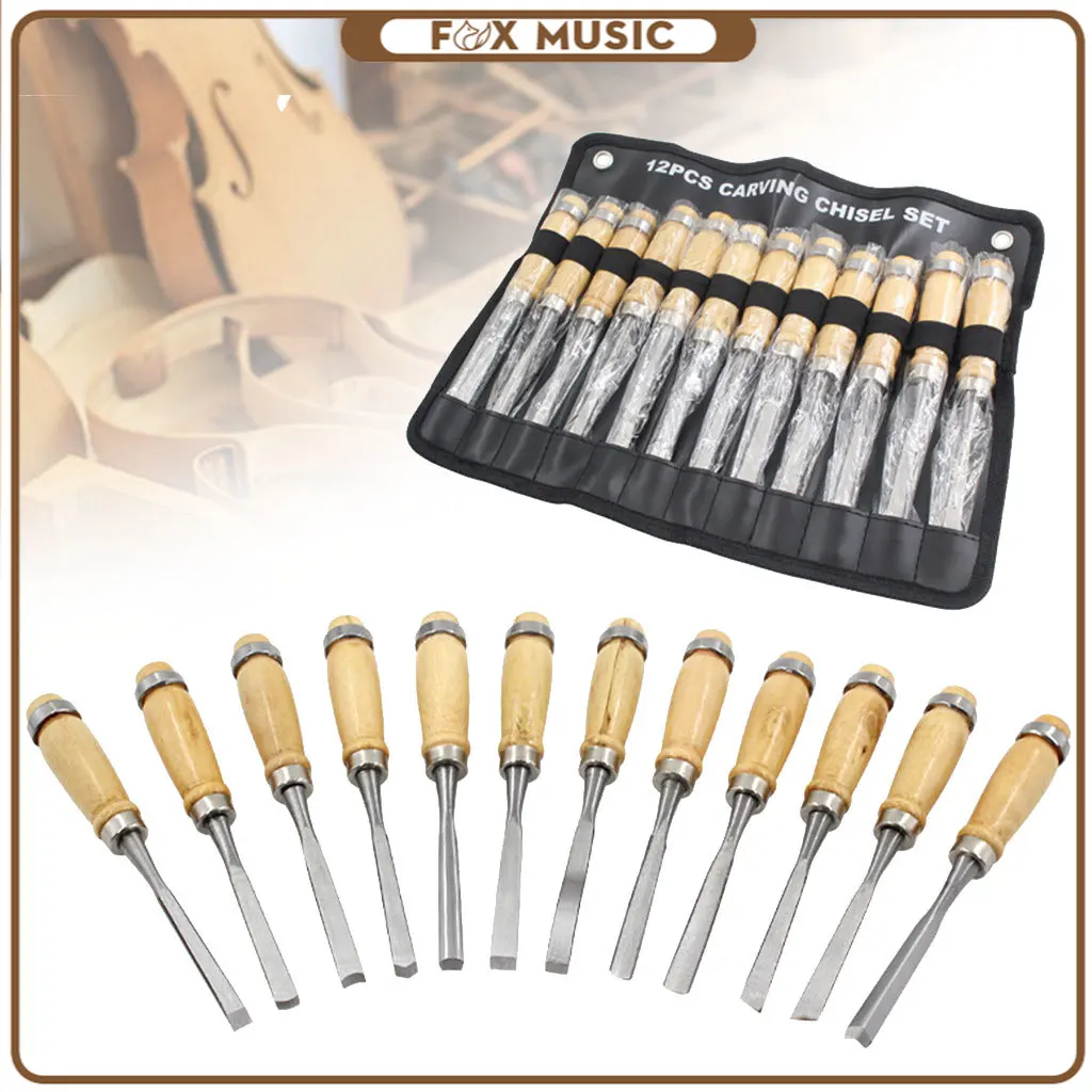 12PCS High Quality Knife Woodworking Tools Violin Maker Tool Cutter Knives Luthier Guitar Chisel High Quality Steel Accessory