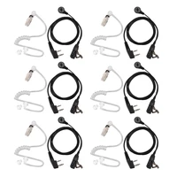new 6x 2 pin ptt mic headset covert acoustic tube in ear earpiece for kenwood tyt baofeng uv 5r bf 888s cb radio accessories