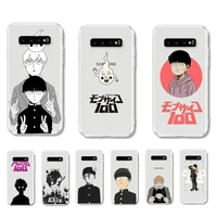 fhnblj mob psycho 100 phone case for samsung galaxy s7 edge s8 s9 s10 s20 plus s10lite a31 a10 a51 capa