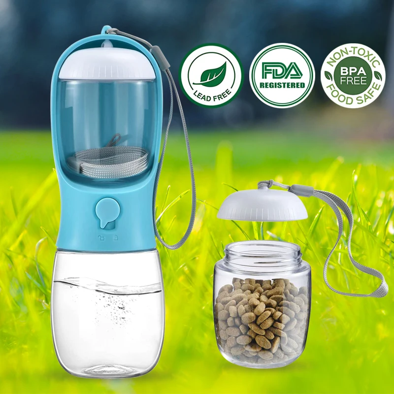 

Leak-proof Water Dispenser Dual With 100 G Food Container Dog Drinking Bottle Suitable Large Capacity Water Bottle Portable
