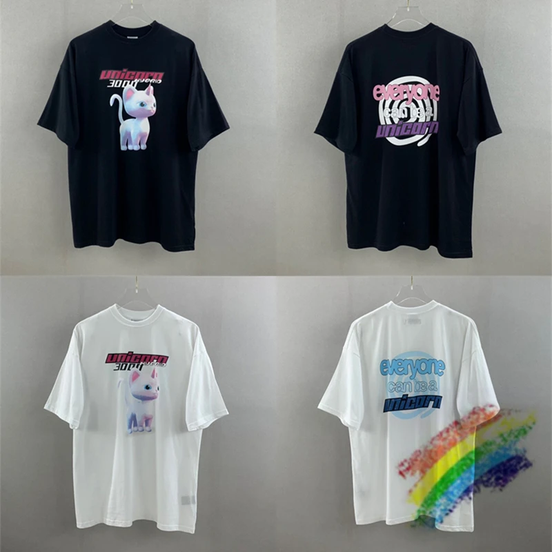 

Футболка 2022ss с единорогом для мужчин и женщин, 1:1, лучшее качество, футболка с коротким рукавом для всех