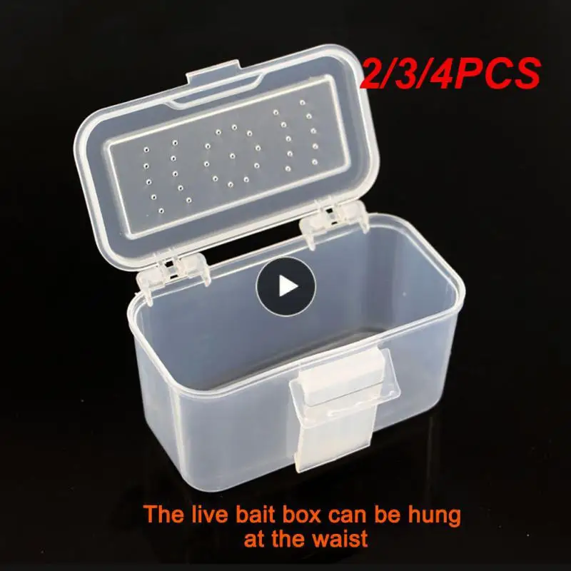 

2/3/4PCS Hanging Waist Fishing Bait Storage Case Portable Multi-function Live Fish Box Breathable Insect Live Bait Box Bait Box