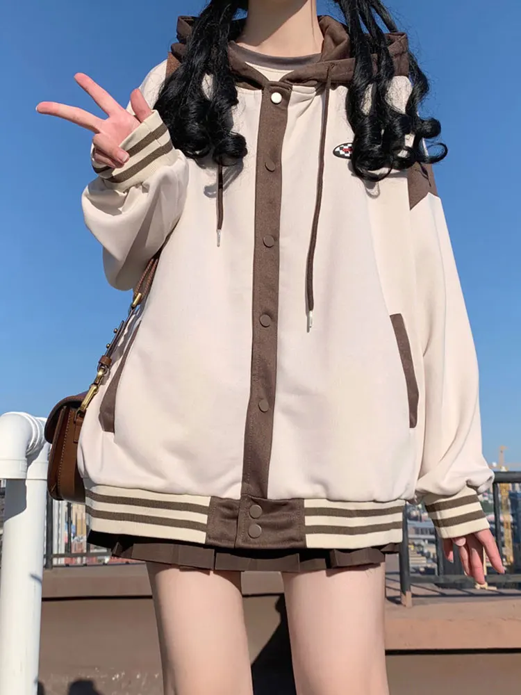 Верхняя одежда с капюшоном для девочек осень и зима 2024 новинка школьников