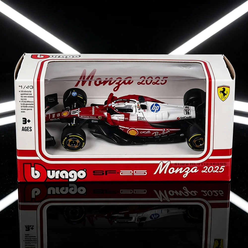 Bburago 1:43 F1 Scuderia Ferrari HP SF25 Монца # 16 Шарль Леклерк # Коллекционная модель автомобиля Lewis Hamilton из сплава, литая под давлением, 44 см (art.: 3920da7d032ab) - 3920da7d032ab
