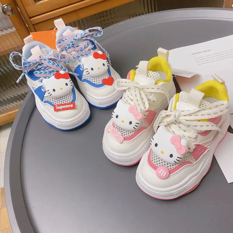 

Hello Kitty Sanrio Children Sports Shoes Summer New Single Mesh Breathable Running Shoe Cartoon Cute Girl Anti Slip Casual Shoes