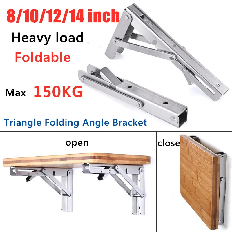 1/2PCS Triangle Folding Angle Bracket Heavy Load Support Adjustable Wall Mounted Bench Table Shelf Furniture Hardware |