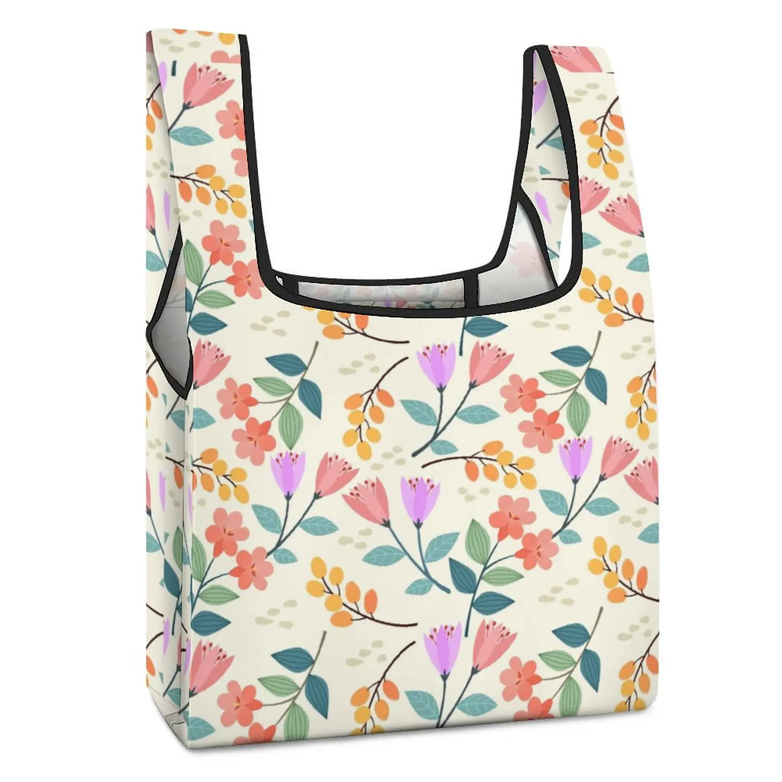 Customize Pattern Shopping Collapsible Shopping Bag Fashion Beach Bag Handbag Large Capacity Double Strap Handbag One Size
