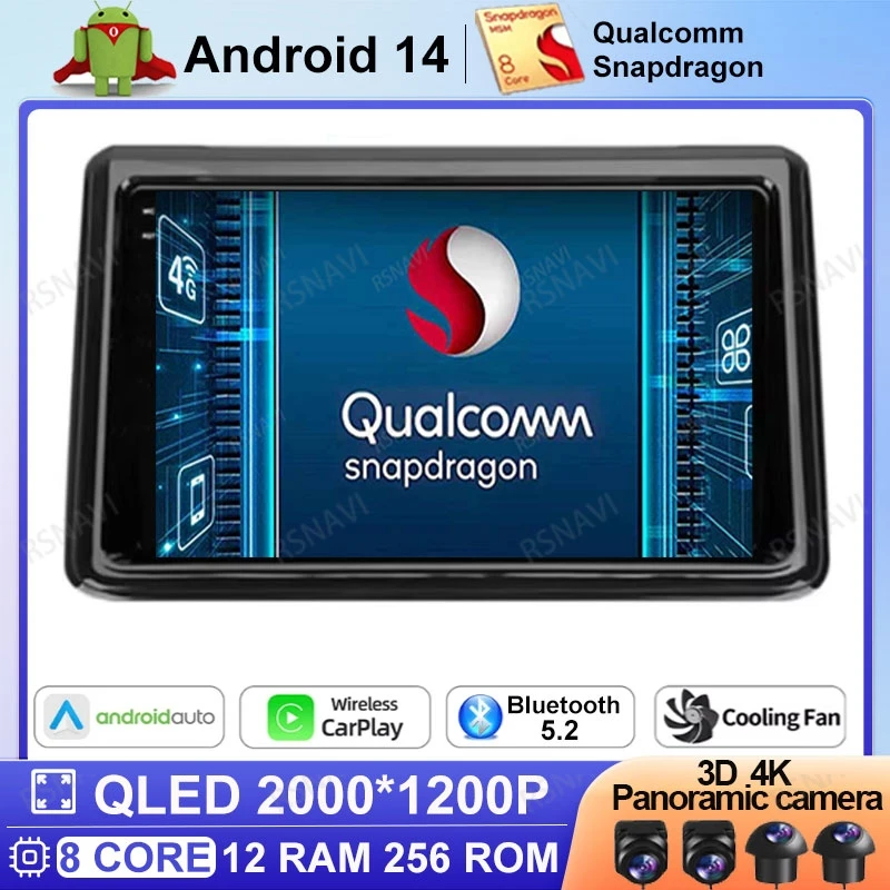 Автомобильный радиоприемник на Android 14 для Toyota Ноя R80 Dodge Voxy 2014-2020 BT Viedo плеер 2DIN 5G Wi-Fi