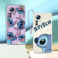 lilo stitch disney cute phone case for xiaomi mi 12 12x 11i 11t 11 10 10s 10t 9 se pro lite ultra 5g liquid rope cover