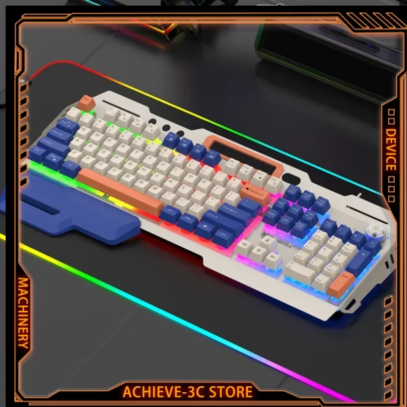Проводная игровая клавиатура с RGB-подсветкой 104 клавиши USB-клавиатура